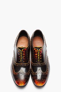 Paul Smith  Yellow & Red Brushed Leather Wingtip Chuck Brogues for men