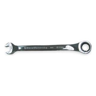 Westward 1LCV6 Ratcheting Combo Wrench, 22mm, Extra Long