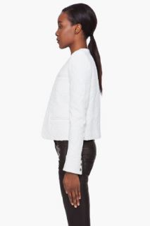 Balmain White Embossed Print Jacket for women