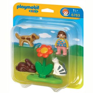 6763   Playmobil 1.2.3   Monde miniature   Garçon et fille   De 1 an