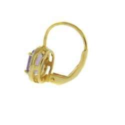 Gem Jolie Gold Overlay Gemstone/ Pearl and Diamond Earrings (7 mm