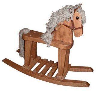 Zeke Wooden Rocking Horse: Toys & Games