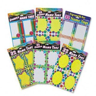  stick name tag pack, 6 designs, 192 tags per pack