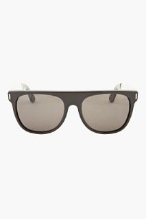 Super Black And Silver Flat Top Francis Sunglasses for men