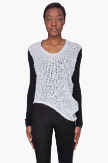 Helmut Lang Grey Alpaca Mohair Sweater for women