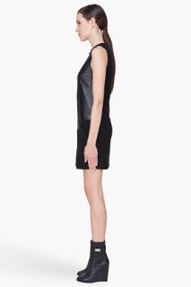 Barbara Bui Black Leather Front Shift Dress for women