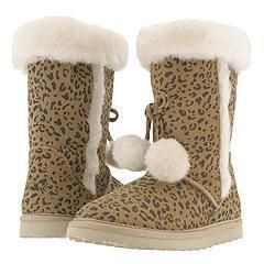 Weebok Kids Snowbound Leopard Suede Boots