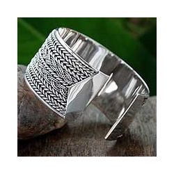Sterling Silver Wicker Weave Cuff Bracelet (Thailand) Today $254.99