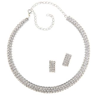 LinaJoy Silvertone Clear Cubic Zirconia Jewelry Set Today $30.99