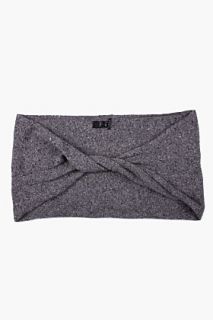 Theory Grey Melange Knit Colossus Snood for men