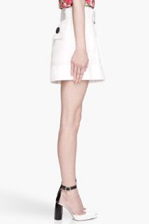 Marc Jacobs Ivory Pleated Buckle Belt Shorts for women