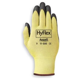 Ansell 11 500 11 Cut Resistant Gloves, Yellow/Black, 2XL, PR