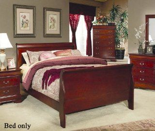 Cherry Finish King Size Sleigh Bed