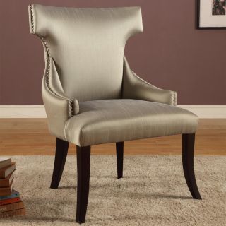 Trenton Grey Synthetic Silk Accent Armless Chair