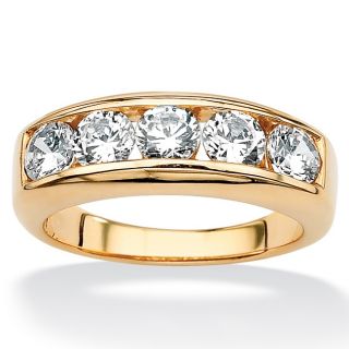 Ultimate CZ 18k Gold over Sterling Silver Mens Cubic Zirconia Wedding