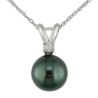 Miadora 14k Gold Cultured Tahitian Pearl and Diamond Accent Necklace
