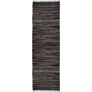 Hand Woven Matador Brown Stripe Leather Rug (2.5x12) Today $61.99 5
