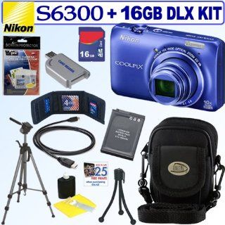 Nikon COOLPIX S6300 16 MP Digital Camera (Blue) + EN EL12