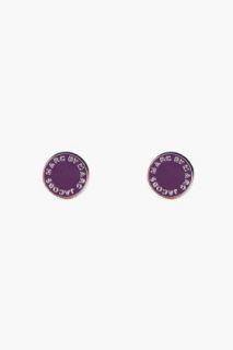 Marc By Marc Jacobs Purple Logo Disc Stud Earrings for women