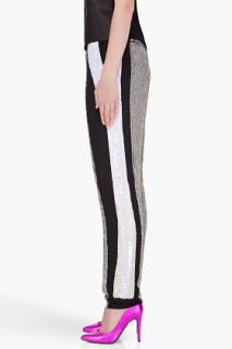 3.1 Phillip Lim Grey Sequined Collage Silk Harem Pants for women