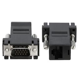 Black VGA Extender to RJ45 Adapter with Connectors (Set of Two