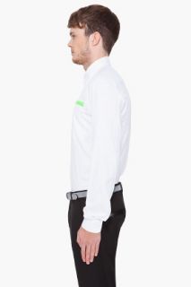 Mugler Neon Green Trimmed Zip Shirt for men