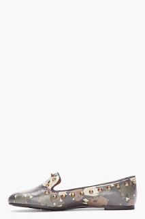 Marc By Marc Jacobs Green Camo Stud Loafers for women