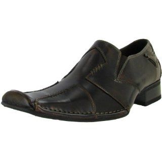 Leather Loafer Oxford Slip On Shoe Square Apron Toe Dress Shoe: Shoes