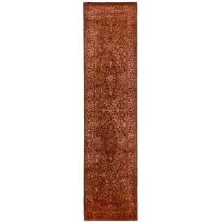 Handmade Silk Road Majestic Rust New Zealand Wool Rug (26 x 12)