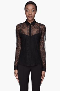 Versace Black Lace Mesh Blouse for women