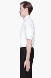 KRISVANASSCHE White Cotton Poplin Rolled sleeve Shirt for men
