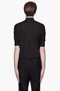 KRISVANASSCHE Black Cotton Poplin Rolled sleeve Shirt for men