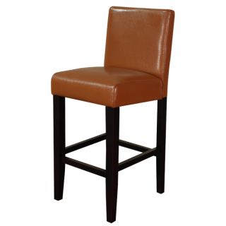 Villa Faux Leather Worn Brown Counter Stools (Set of 2)