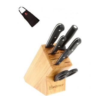 Wusthof Gourmet 7 piece Knife Cutlery Block Set with Bonus Apron Today