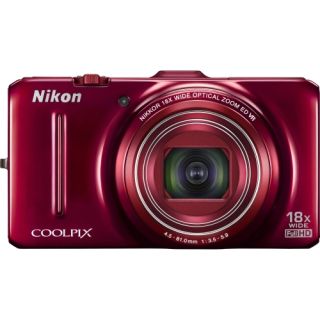 Nikon Coolpix S9300 16MP Red Digital Camera