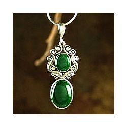 Sterling Silver Queen of The Forest Malachite Necklace (India) Today