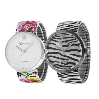 Geneva Platinum Womens Jewelry Style Stretch Watch