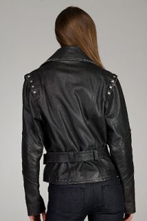 Diesel Byston Black Leather Jacket for women