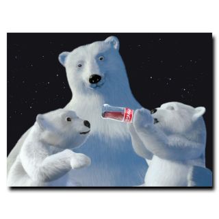 Coke Polar Bear with Cubs and Coke Bottle Canvas Art Today $43.99