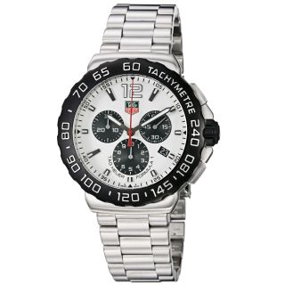 Tag Heuer Mens Formula 1 White Dial Chronograph Steel Watch Today