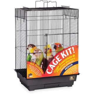 Prevue Pet Products Square Playtop Roof Bird Cage Kit Black 91351