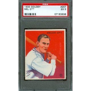 1933 Goudey #207   Mel Ott (RC)   PSA 5    New York Giants