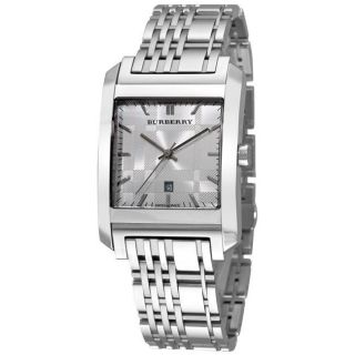 Burberry Mens Square Silver Dial Watch
