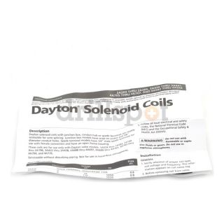 Dayton 6X543 Solenoid Valve Coil, 120 V, Class F