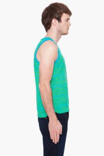 Rag & Bone Cerulean And Green Striped Tank Top for men