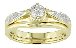 14k Yellow Gold 1/4 ct TDW Diamond Bridal Ring Set (G I, I1 I2