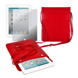 Premium Leatherette Shoulder Purse with Screen Protector for iPad 2