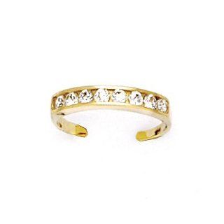 10k Yellow Gold Cubic Zirconia Toe Ring Jewelry