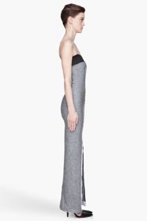 Denis Gagnon Heather Grey White Striped Tube Dress for women