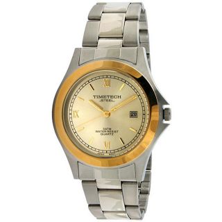 Timetech Mens Two tone Stainless Steel Bracelet Watch Compare $44.99